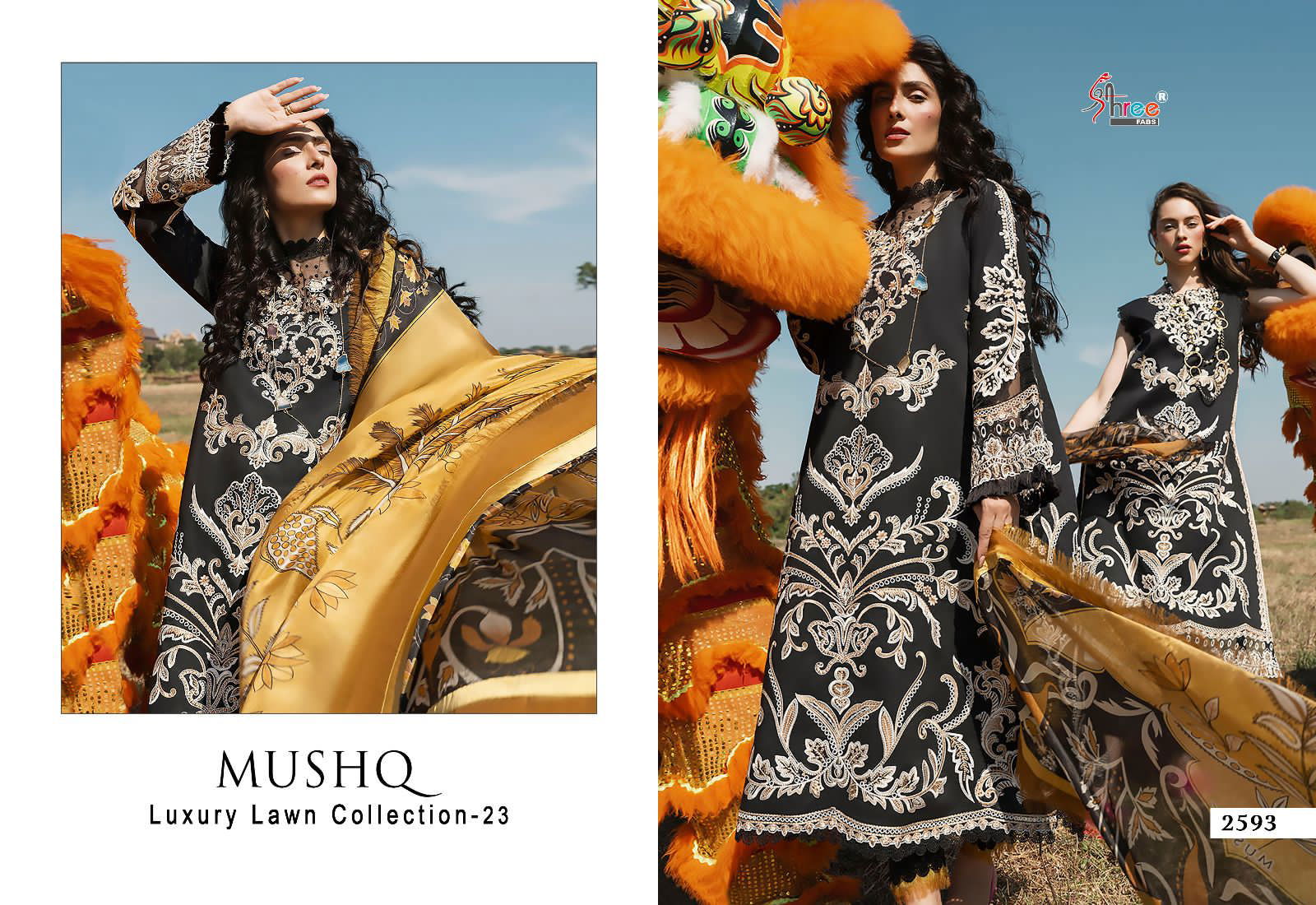 Mushq Luxury Lawn Collection 23 By Shree Pakistani Suits Catalog